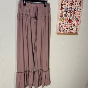 Flowy Mauve Ruffle Pants Unbranded Size M